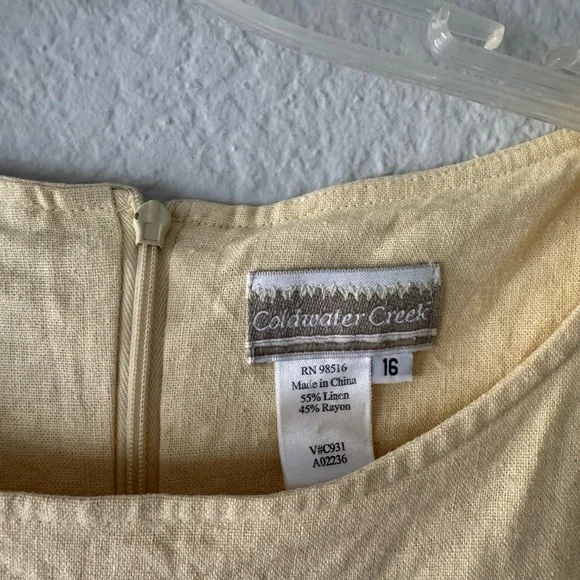 Coldwater Creek Yellow Linen Blend Sundress - Picture 2 of 4